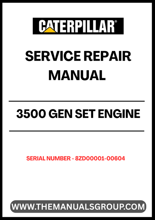 Unlock the full potential of your CAT 3500 Gen Set Engine with our comprehensive Service Repair Manual, specifically designed for serial numbers 8ZD00001-00604. This manual is an essential resource for technicians and operators, providing detailed instructions and insights to ensure optimal performance and longevity of your engine.