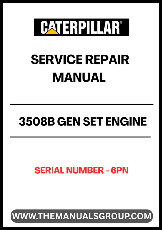 Discover the essential CAT 3508B Gen Set Engine Service Repair Manual, specifically designed for serial number 6PN. This comprehensive guide is your go-to resource for maintaining and repairing your engine, ensuring optimal performance and longevity. With detailed diagrams and step-by-step instructions, you can tackle any service task with confidence.