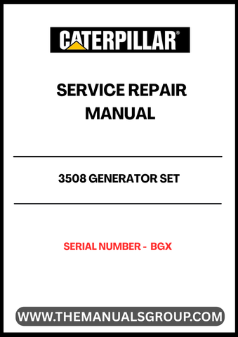 Discover the essential CAT 3508 Generator Set Service Repair Manual, specifically designed for serial number BGX. This comprehensive guide is your go-to resource for maintaining and troubleshooting your generator, ensuring optimal performance and longevity.