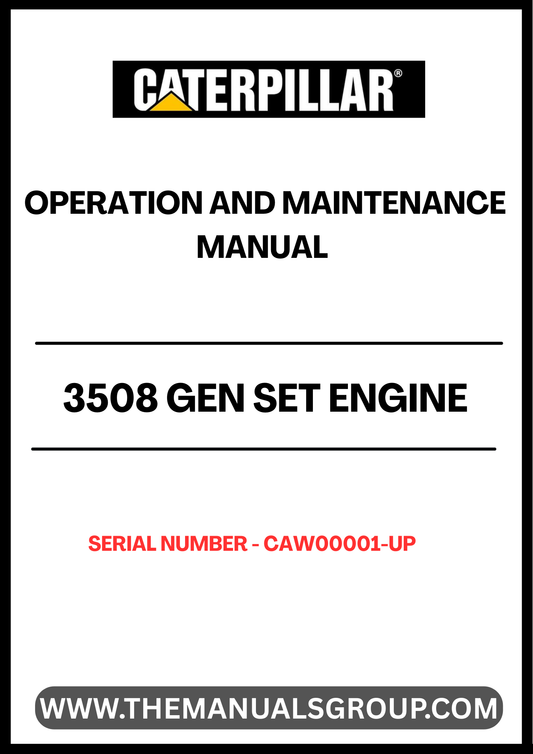 Ensure optimal performance and longevity of your CAT 3508 Gen Set Engine with the comprehensive Operation and Maintenance Manual, specifically designed for serial number CAW00001 and above. This essential guide provides detailed instructions and insights to help you operate your engine efficiently, minimizing downtime and maximizing productivity.