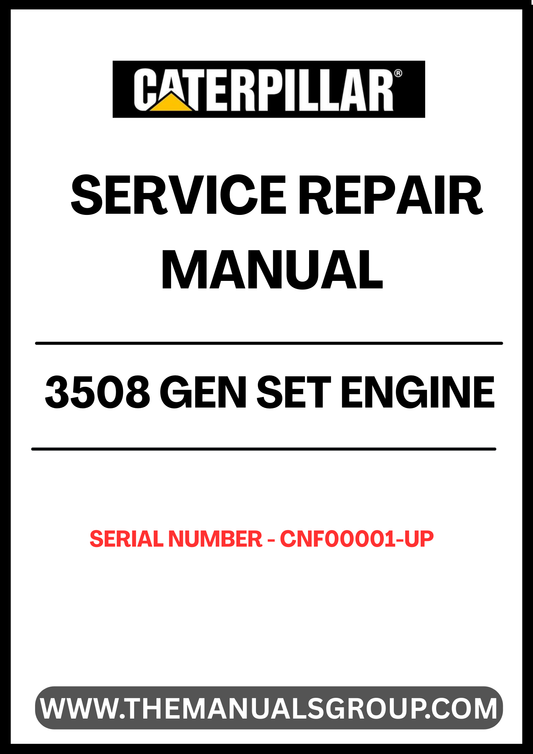 Discover the essential CAT 3508 Gen Set Engine Service Repair Manual, designed specifically for serial numbers CNF00001 and up. This comprehensive guide provides detailed instructions and insights to ensure your engine operates at peak performance. With clear diagrams and step-by-step procedures, you can tackle maintenance and repairs with confidence.