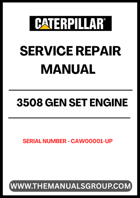 Discover the essential CAT 3508 Gen Set Engine Service Repair Manual, designed specifically for serial numbers CAW00001 and up. This comprehensive guide is your go-to resource for maintaining and repairing your engine, ensuring optimal performance and longevity.