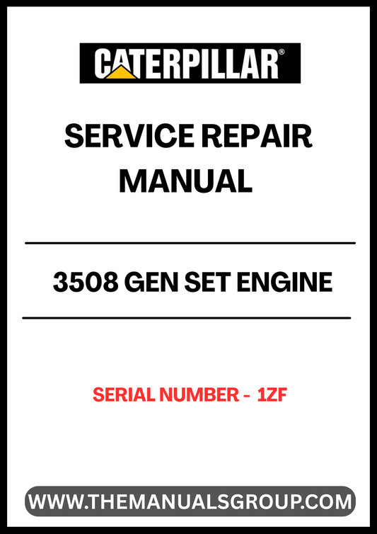 Enhance your maintenance capabilities with the CAT 3508 Gen Set Engine Service Repair Manual, specifically designed for serial number 1ZF. This comprehensive guide provides detailed instructions and insights to ensure your engine operates at peak performance.