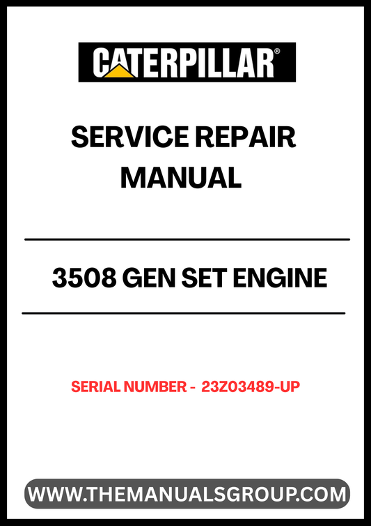  Enhance the performance and longevity of your CAT 3508 Gen Set Engine with our comprehensive Service Repair Manual, specifically designed for serial numbers 23Z03489 and up. This manual is an essential resource for technicians and DIY enthusiasts alike, providing detailed instructions and insights to ensure your engine operates at peak efficiency.