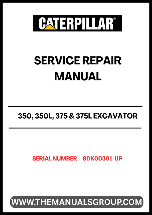  Unlock the full potential of your CAT 350, 350L, 375, and 375L excavators with our comprehensive Service Repair Manual. Designed specifically for serial numbers 9DK00301 and up, this manual is an essential resource for both seasoned professionals and DIY enthusiasts. It provides detailed instructions, diagrams, and troubleshooting tips to ensure your machinery operates at peak performance.