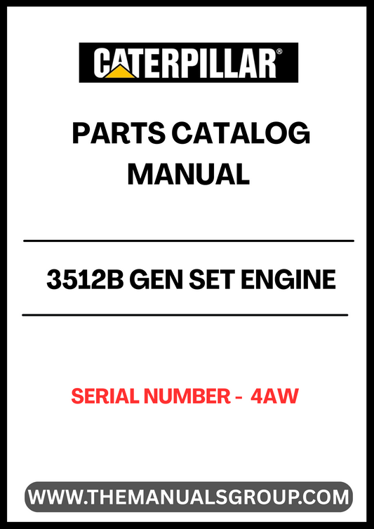 Discover the essential CAT 3512B Gen Set Engine Parts Catalog Manual, specifically designed for serial number 4AW. This comprehensive manual serves as a vital resource for technicians and engineers, providing detailed information on parts, specifications, and maintenance procedures to ensure optimal performance of your engine.