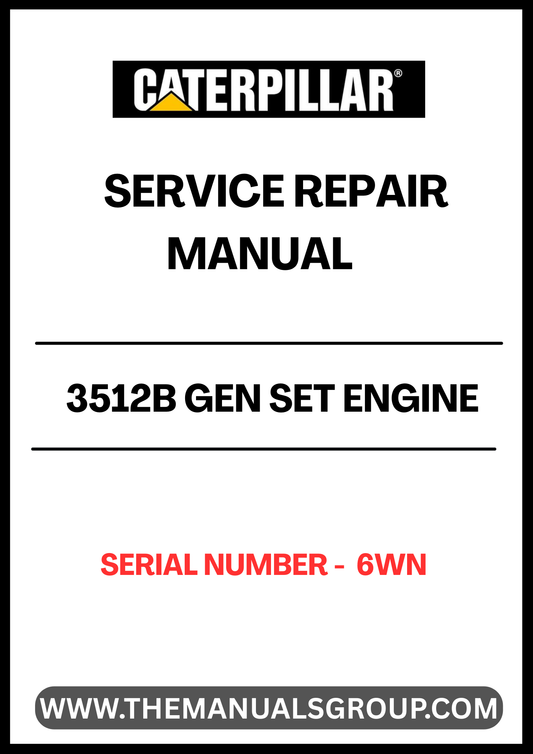 Discover the essential CAT 3512B Gen Set Engine Service Repair Manual, specifically designed for serial number 6WN. This comprehensive guide is an invaluable resource for technicians and engineers, providing detailed instructions and insights to ensure optimal performance and longevity of your engine.