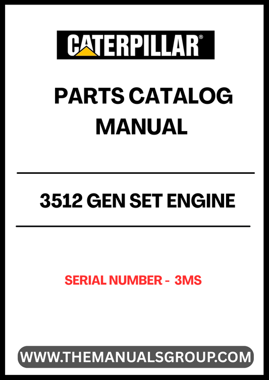 Discover the essential CAT 3512 Gen Set Engine Parts Catalog Manual, specifically designed for serial number 3MS. This comprehensive manual serves as a vital resource for technicians and engineers, providing detailed information on parts, specifications, and maintenance procedures to ensure optimal performance of your engine.