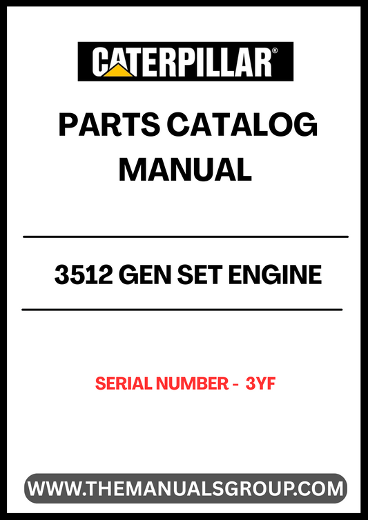  Discover the essential CAT 3512 Gen Set Engine Parts Catalog Manual, specifically designed for serial number 3YF. This comprehensive manual serves as a vital resource for technicians and engineers, providing detailed diagrams and specifications to ensure accurate repairs and maintenance of your engine.