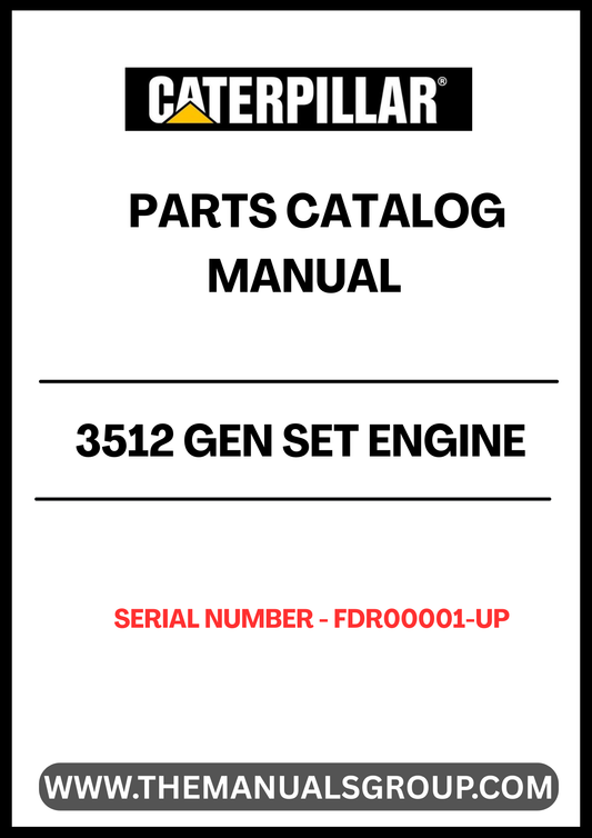 Discover the essential CAT 3512 Gen Set Engine Parts Catalog Manual, designed specifically for serial numbers FDR00001 and up. This comprehensive manual serves as a vital resource for technicians and engineers, providing detailed information on parts, specifications, and maintenance procedures to ensure optimal performance of your engine.