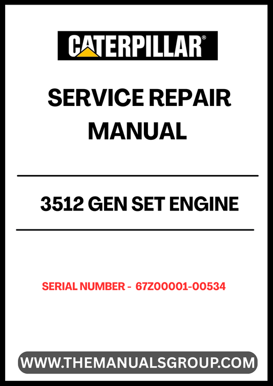 Unlock the full potential of your CAT 3512 Gen Set Engine with our comprehensive Service Repair Manual, specifically designed for serial numbers 67Z00001-00534. This essential guide provides detailed instructions and insights to help you maintain and repair your engine efficiently, ensuring optimal performance and longevity.