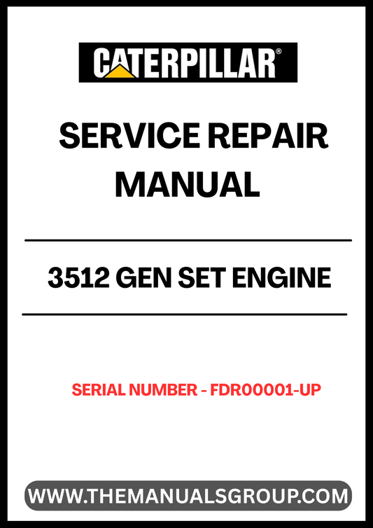 Unlock the full potential of your CAT 3512 Gen Set Engine with our comprehensive Service Repair Manual, specifically designed for serial numbers FDR00001 and up. This manual is an essential resource for technicians and operators, providing detailed instructions and insights to ensure optimal performance and longevity of your engine.