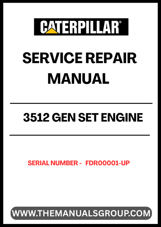 Discover the essential CAT 3512 Gen Set Engine Service Repair Manual, designed specifically for serial numbers FDR00001 and up. This comprehensive guide provides detailed insights into the maintenance and repair of your engine, ensuring optimal performance and longevity.