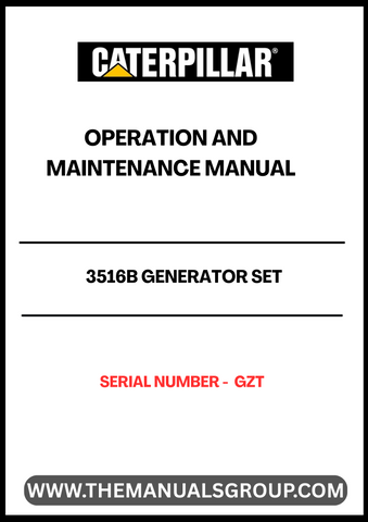 Discover the essential CAT 3516B Generator Set Operation and Maintenance Manual, designed specifically for serial number GZT. This comprehensive guide provides detailed instructions and insights to ensure optimal performance and longevity of your generator set.