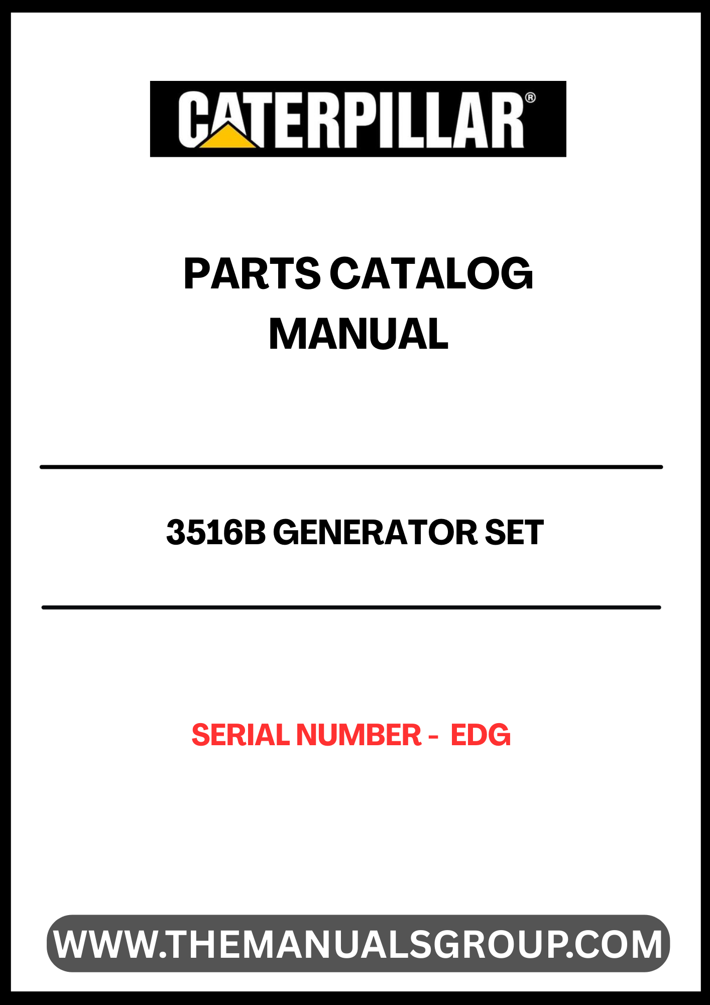 Discover the essential CAT 3516B Generator Set Parts Catalog Manual, specifically designed for serial number EDG. This comprehensive manual serves as a vital resource for technicians and operators, providing detailed information on parts, specifications, and maintenance procedures to ensure optimal performance of your generator set.