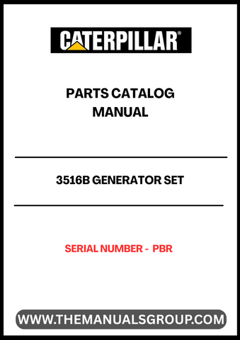 Discover the essential CAT 3516B Generator Set Parts Catalog Manual, specifically designed for serial number PBR. This comprehensive manual serves as a vital resource for technicians and operators, providing detailed information on parts, specifications, and maintenance procedures to ensure optimal performance of your generator set.