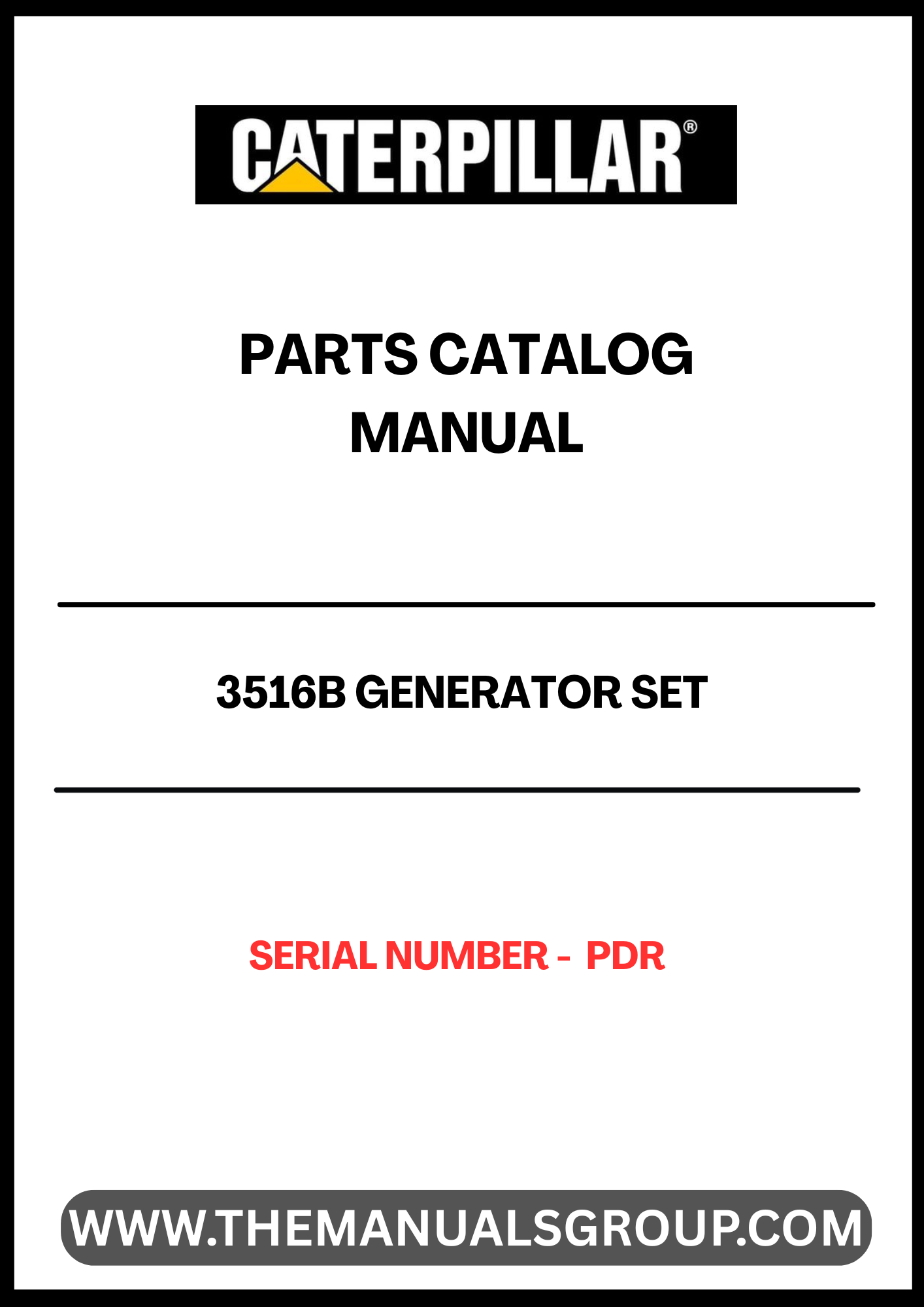 Discover the essential CAT 3516B Generator Set Parts Catalog Manual, designed specifically for serial number PDR. This comprehensive manual serves as a vital resource for technicians and operators, providing detailed information on parts and components to ensure optimal performance and maintenance of your generator set.