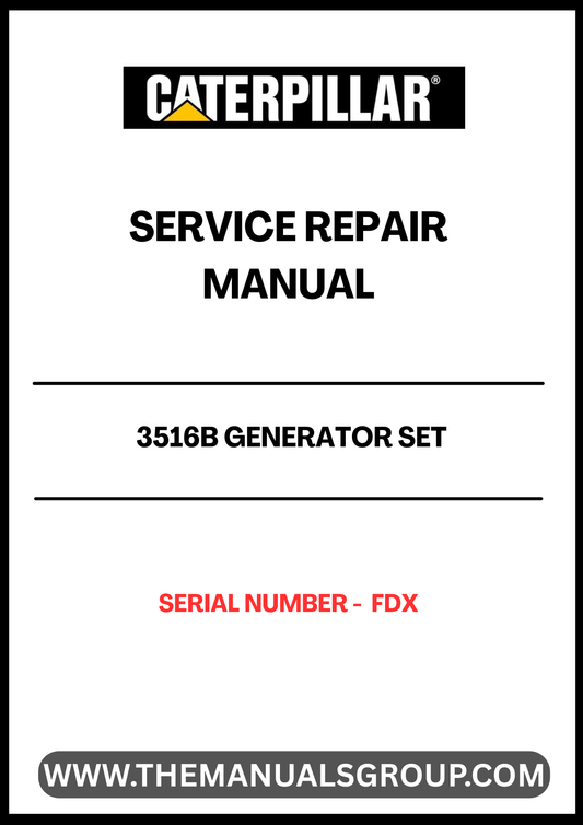 Discover the essential CAT 3516B Generator Set Service Repair Manual, specifically designed for serial number FDX. This comprehensive guide is your go-to resource for maintaining and troubleshooting your generator, ensuring optimal performance and longevity.