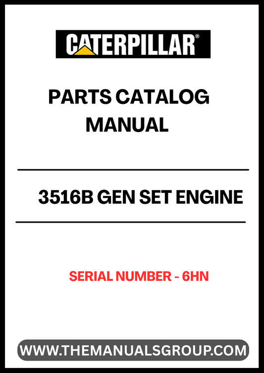 Discover the essential CAT 3516B Gen Set Engine Parts Catalog Manual, specifically designed for serial number 6HN. This comprehensive manual serves as a vital resource for technicians and engineers, providing detailed information on parts, specifications, and maintenance procedures to ensure optimal performance of your engine.
