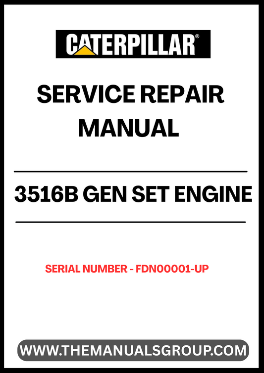 Unlock the full potential of your CAT 3516B Gen Set Engine with our comprehensive Service Repair Manual, designed specifically for serial numbers FDN00001 and up. This essential guide provides detailed instructions and insights, ensuring you have the knowledge needed to maintain and repair your engine effectively.