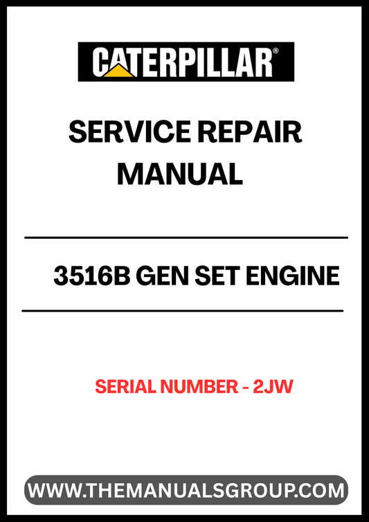 Discover the essential CAT 3516B Gen Set Engine Service Repair Manual, specifically designed for serial number 2JW. This comprehensive guide is an invaluable resource for technicians and engineers, providing detailed instructions and insights to ensure optimal performance and longevity of your engine.