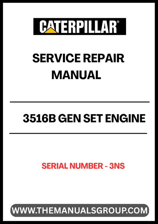 Discover the essential CAT 3516B Gen Set Engine Service Repair Manual, specifically designed for serial number 3NS. This comprehensive guide is an invaluable resource for technicians and engineers, providing detailed instructions and insights to ensure optimal performance and longevity of your engine.