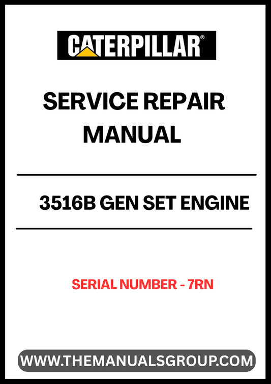 Discover the essential CAT 3516B Gen Set Engine Service Repair Manual, specifically designed for serial number 7RN. This comprehensive guide is your go-to resource for maintaining and repairing your engine, ensuring optimal performance and longevity.