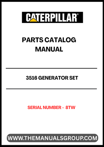 Discover the essential CAT 3516 Generator Set Parts Catalog Manual, specifically designed for serial number 8TW. This comprehensive manual serves as a vital resource for maintenance and repair, ensuring your generator operates at peak performance. With detailed diagrams and part specifications, you can easily identify and source the components you need.