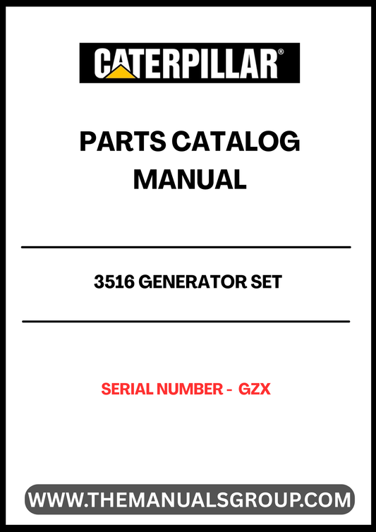 Discover the essential CAT 3516 Generator Set Parts Catalog Manual, specifically designed for serial number GZX. This comprehensive manual serves as a vital resource for maintenance and repair, ensuring your generator operates at peak performance. With detailed diagrams and part specifications, you can easily identify and source the components you need.