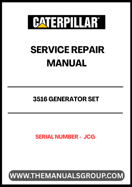  Ensure your CAT 3516 Generator Set operates at peak performance with our comprehensive Service Repair Manual, specifically designed for serial number JCG. This manual is an essential resource for technicians and operators, providing detailed instructions and insights to troubleshoot and maintain your generator effectively.