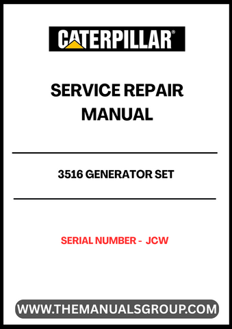 Discover the essential CAT 3516 Generator Set Service Repair Manual, specifically designed for serial number JCW. This comprehensive guide is your go-to resource for maintaining and troubleshooting your generator, ensuring optimal performance and longevity.