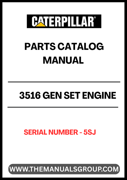 Discover the essential CAT 3516 Gen Set Engine Parts Catalog Manual, specifically designed for serial number 5SJ. This comprehensive manual serves as a vital resource for technicians and engineers, providing detailed information on parts, specifications, and maintenance procedures to ensure optimal performance of your engine.