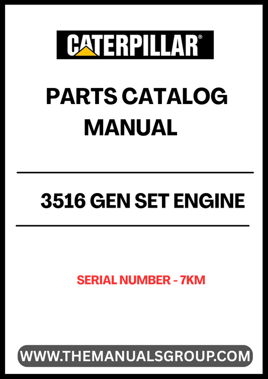 Discover the essential CAT 3516 Gen Set Engine Parts Catalog Manual, specifically designed for serial number 7KM. This comprehensive manual serves as a vital resource for technicians and engineers, providing detailed information on parts, specifications, and maintenance procedures to ensure optimal performance of your engine.