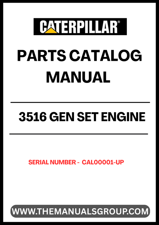 Discover the essential CAT 3516 Gen Set Engine Parts Catalog Manual, designed specifically for serial numbers CAL00001 and up. This comprehensive manual serves as a vital resource for technicians and engineers, providing detailed information on parts, specifications, and maintenance procedures to ensure optimal performance of your engine.