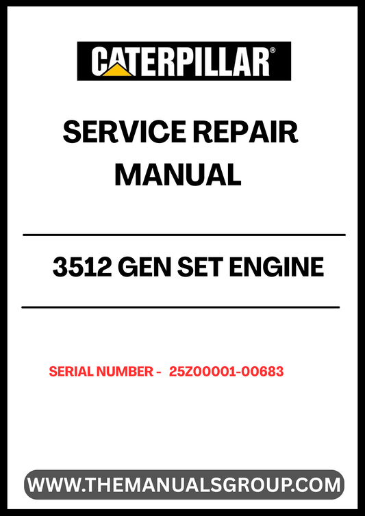 Discover the essential CAT 3516 Gen Set Engine Service Repair Manual, designed specifically for serial numbers 25Z00001-00683. This comprehensive guide is your go-to resource for maintaining and repairing your engine, ensuring optimal performance and longevity.