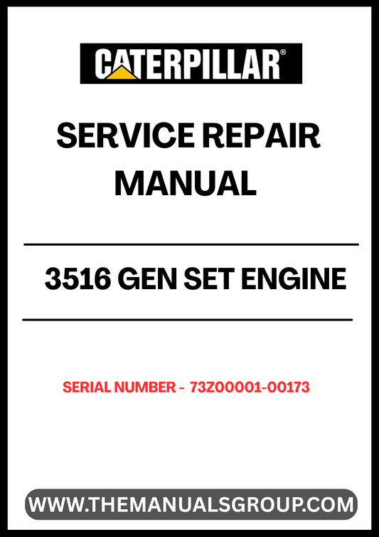  Ensure your CAT 3516 Gen Set Engine operates at peak performance with our comprehensive Service Repair Manual, specifically designed for serial numbers 73Z00001-00173. This manual is an essential resource for technicians and operators, providing detailed instructions and insights for effective maintenance and repair.