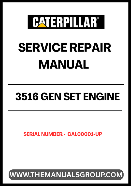 Ensure your CAT 3516 Gen Set Engine operates at peak performance with our comprehensive Service Repair Manual, specifically designed for serial numbers CAL00001 and up. This manual is an essential resource for technicians and operators, providing detailed instructions and insights into maintenance and repair procedures.