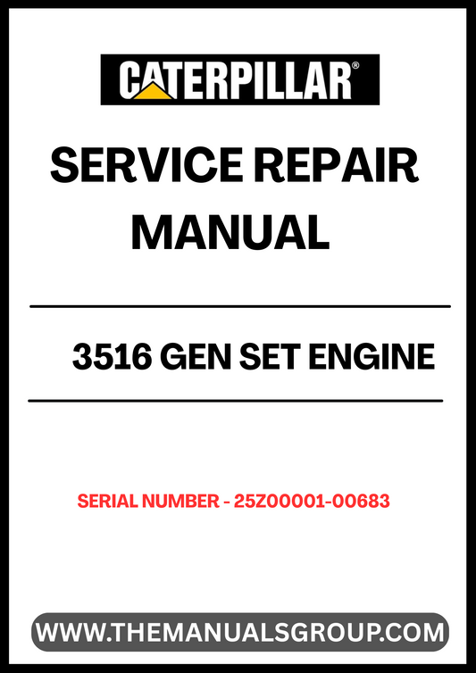 Unlock the full potential of your CAT 3516 Gen Set Engine with our comprehensive Service Repair Manual, specifically designed for serial numbers 25Z00001-00683. This manual is an essential resource for technicians and operators, providing detailed instructions and insights to ensure optimal performance and longevity of your engine.