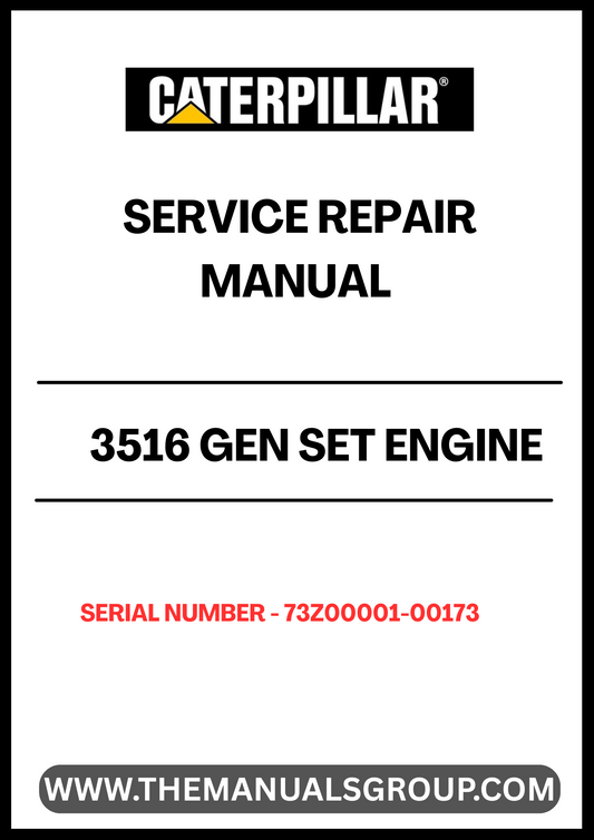 Enhance your maintenance capabilities with the CAT 3516 Gen Set Engine Service Repair Manual, specifically designed for serial numbers 73Z00001-00173. This comprehensive guide provides detailed instructions and insights to ensure your engine operates at peak performance, minimizing downtime and maximizing efficiency.