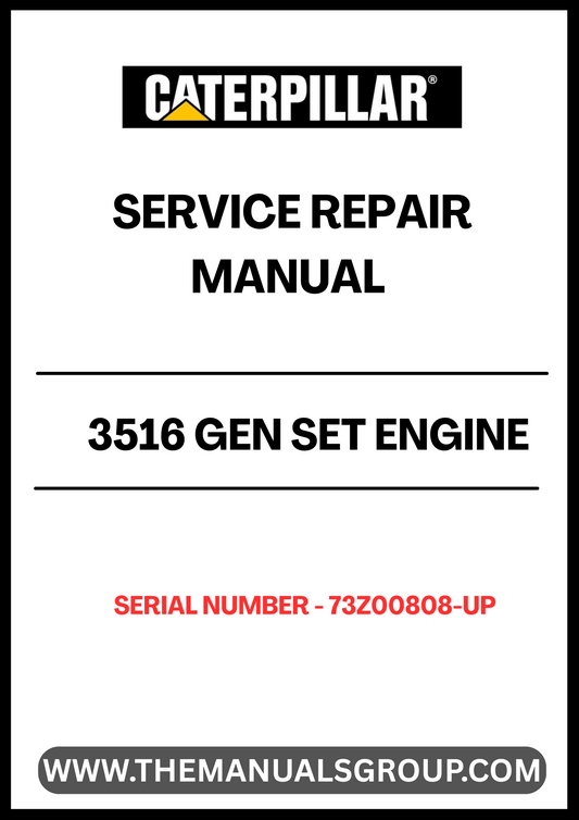  Enhance your maintenance capabilities with the CAT 3516 Gen Set Engine Service Repair Manual, specifically designed for serial numbers 73Z00808 and up. This comprehensive guide provides detailed instructions and insights to ensure your engine operates at peak performance, minimizing downtime and maximizing efficiency.