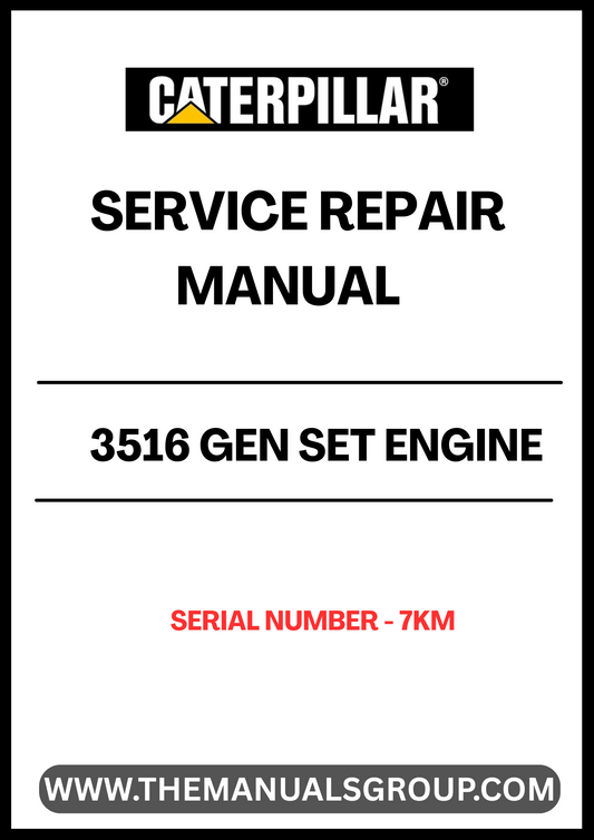 Discover the essential CAT 3516 Gen Set Engine Service Repair Manual, specifically designed for serial number 7KM. This comprehensive guide is an invaluable resource for technicians and engineers, providing detailed instructions and insights to ensure optimal performance and longevity of your engine.