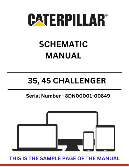  Discover the CAT 35 and 45 Challenger Schematic Manual for models S/N 8DN00001-00849, powered by the reliable 3116 engine. Access essential technical details now.