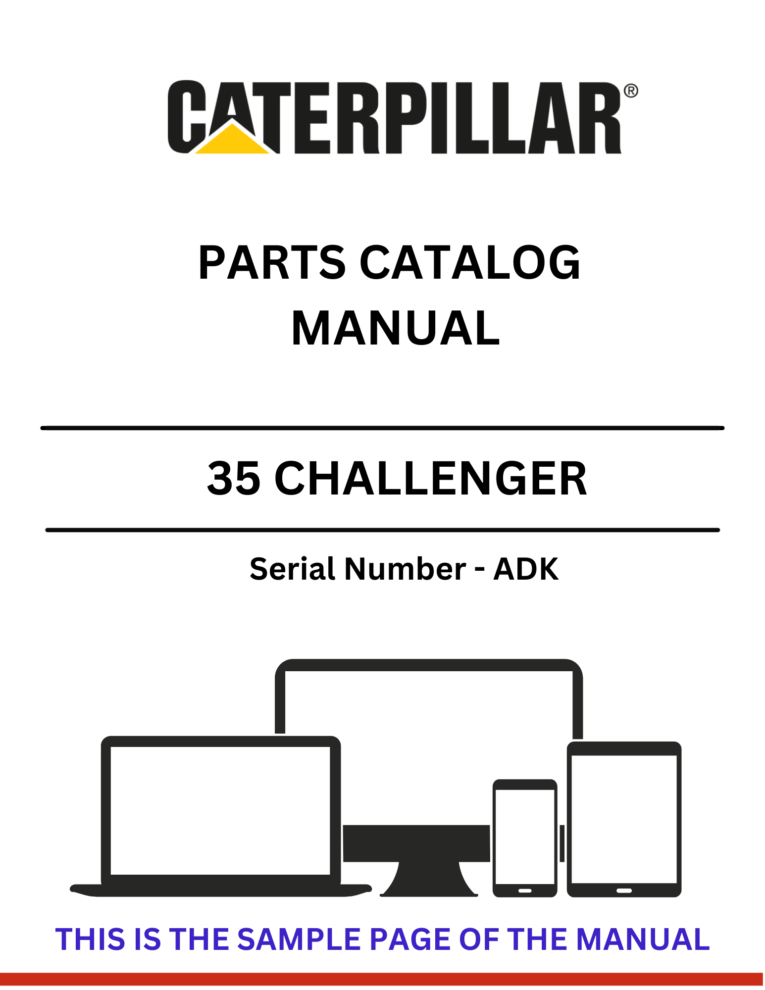 Discover the CAT 35 Challenger Parts Catalog Manual S/N - ADK. Find detailed parts information and specifications to keep your machinery running smoothly.