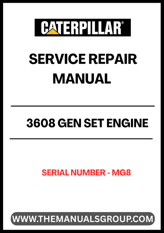 Unlock the full potential of your CAT 3608 Gen Set Engine with our comprehensive Service Repair Manual, specifically designed for serial number MG8. This manual is an essential resource for technicians and engine enthusiasts alike, providing detailed insights into maintenance, troubleshooting, and repair procedures.