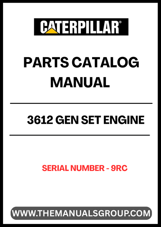 Discover the essential CAT 3612 Gen Set Engine Parts Catalog Manual, specifically designed for serial number 9RC. This comprehensive manual is your go-to resource for identifying and sourcing the right parts for your engine, ensuring optimal performance and longevity.