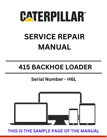 Discover the comprehensive service repair manual for the CAT 415 Backhoe Loader S/N - H6L. Ensure optimal performance and maintenance with expert guidance.