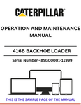 Discover the comprehensive operation and maintenance manual for the CAT 416B Backhoe Loader, powered by the 3054 engine. Essential for optimal performance.