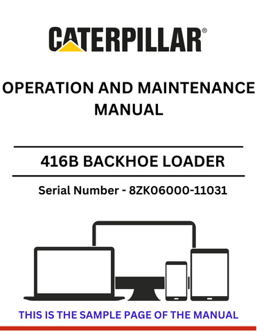 Discover the comprehensive operation and maintenance manual for the CAT 416B Backhoe Loader, powered by the 3054 engine. Essential for optimal performance.