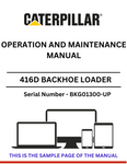 Discover the comprehensive operation and maintenance manual for the CAT 416D Backhoe Loader, powered by the 3054 engine. Ensure optimal performance and longevity.