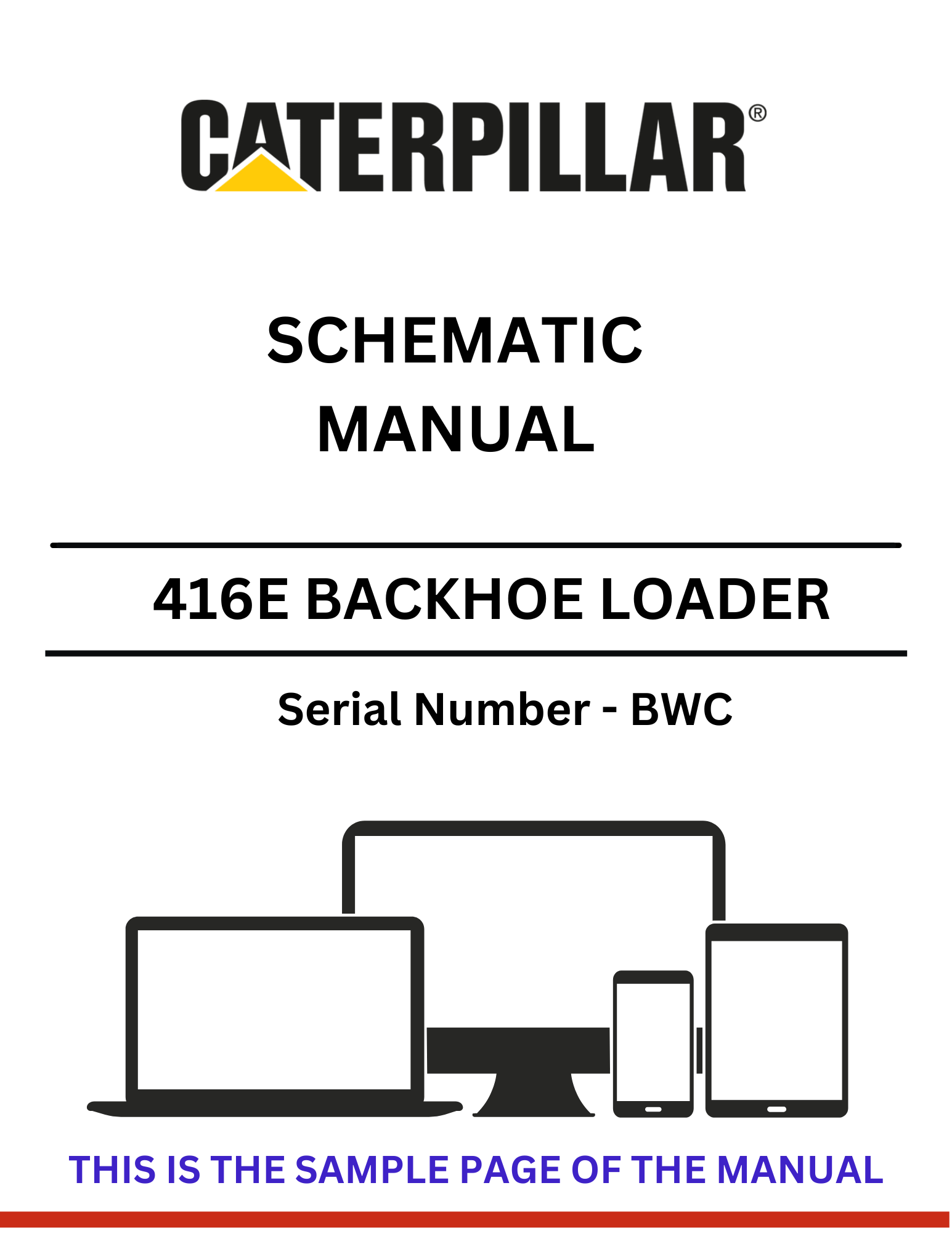 Discover the CAT 416E Backhoe Loader Schematic Manual (S/N - BWC). Access detailed diagrams and specifications to enhance your equipment maintenance and repair.